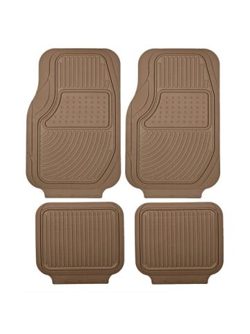 Vitaly 4 Piece Set Traction Car Floormats - Beige