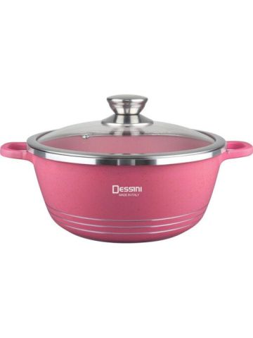 Dessini Granite Casserole Pot 24 Centimeter CSRL24-Grey