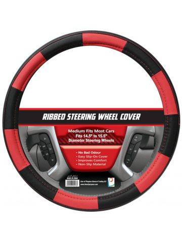 LP Steering Wheel Cover Red Black Medium