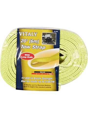 Vitaly Heavy Duty Tow Strap Rope With Loop Ends, 6 Meters
