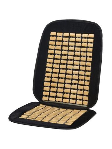LP Flat Wooden Bead Car Seat Cushion Black