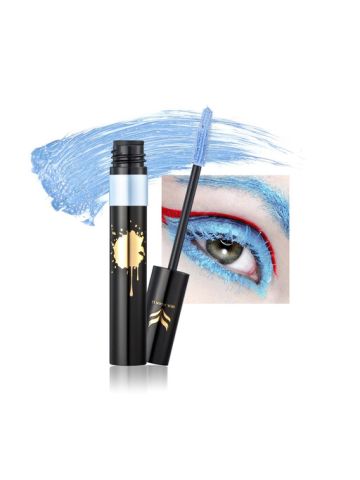 Huamianli Colorful Shinning Mascara High-Grade Aluminum Bottle Waterproof And Sweat Proof Eyelash Extension, Baby Blue JX-0003 A60K