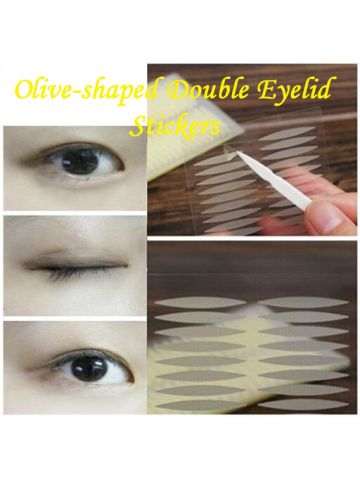 Olive-shaped Non-Reflective Double Eyelid Stickers Invisible Viscous Natural Matte Skin Color 40 Pcs Set JX-0055 A10K