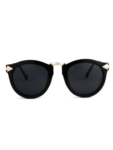 Women's Polarized Tort Round Sunglasses - Black JX-0127 A11K