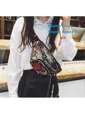 Mermaid Sequins Fanny Waist Pack Double Color Beach Waist Bag