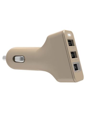 Kanex 3 Port Car Charger for all USB Devices 4.4 amp Space Gold