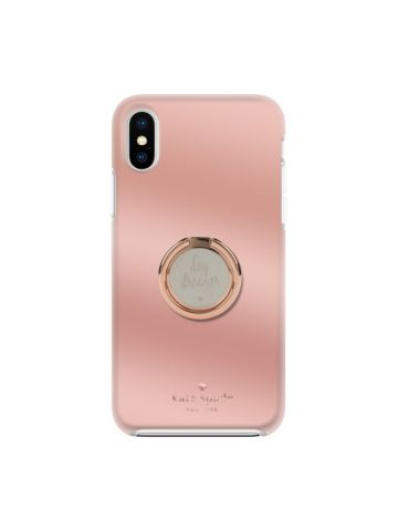 Kate Spade 2 In 1 Gift Set Ring Stand + Protective Hardshell Case  Scallop For iPhone XS Max Rose Gold