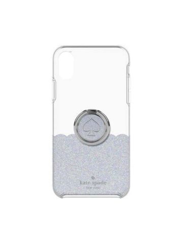 Kate Spade 2 In 1 Gift Set, Ring Stand + Protective Hardshell Case Scallop For iPhone XR
