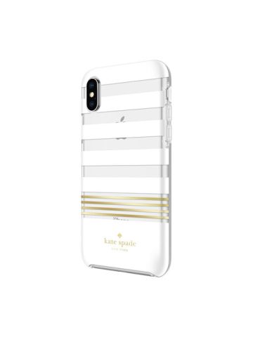 Kate Spade New York Protective Hardshell Case Stripe 2 White Gold For IPhone XS/X