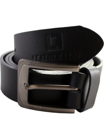 Genuine Cow Through Leather Belt-Black