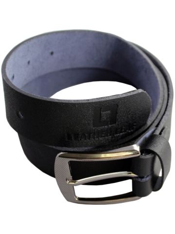 Genuine Split Cow Leather Belt- Black