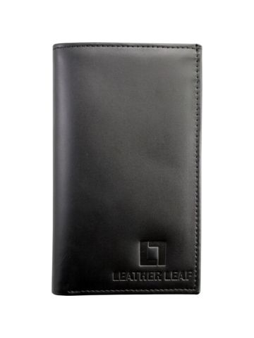 Genuine Leather Men's Long Wallet- Black