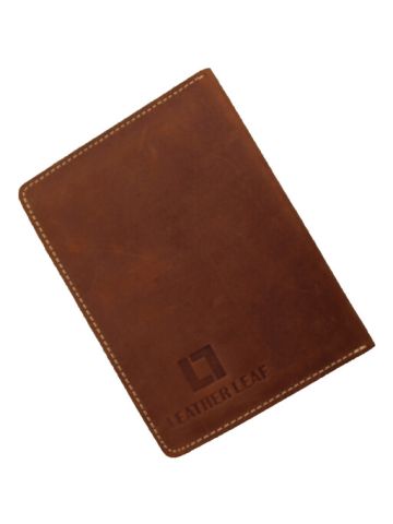 Genuine Leather Passport Hodler / Cover Brown