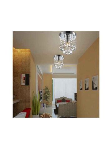 Crystal Droplets Silver Chrome Ceiling Pendant Light Chandelier Fitting Lamp