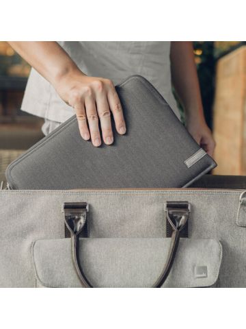 Moshi Pluma designer MacBook Pro 13 inch laptop sleeve Herringbone Gray