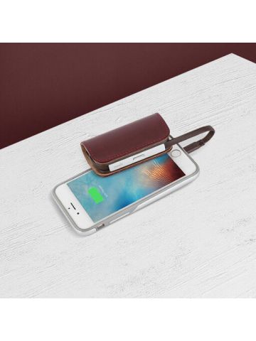 Moshi Ionbank 3200 mAh Portable Charger with Built-in Lightning Cable  Burgundy Red