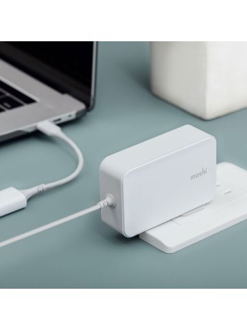 Moshi ProGeo USB C Laptop Charger 65 W, US White