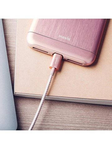 Moshi Integra USB-A Charge, Sync Cable With Lightning Connector, Rose Gold