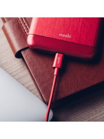 Moshi Integra USB-A Charge / Sync Cable With Lightning Connector, Crimson Red