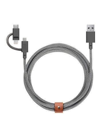 Native Union Belt Cable Universal 6.5ft Ultra Strong Reinforced Durable Charging Cable with 3 in 1 Adaptor