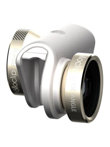 OLLOCLIP 4-IN-1 Lens With Pendant-Gold Lens/White Clip - For iPhone 6/6PLUS