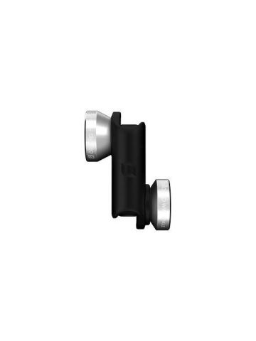 OLLOCLIP 4-IN-1 Lens With Pendant Silver Lens/Black Clip - For iPhone 6/6Plus