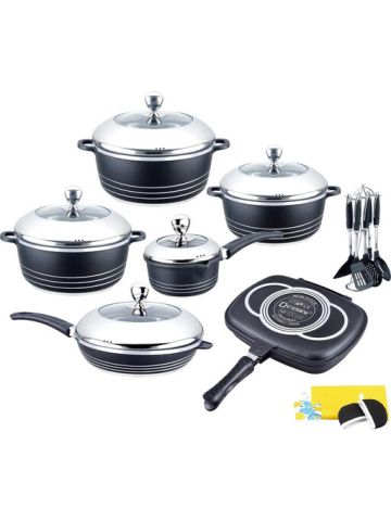 Dessini Non Stick Cookware Set 23 Pcs Black