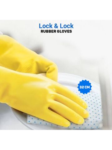 Lock & Lock Rubber Gloves 32Cm Yellow