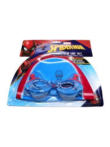 Marvel SpiderMan Swim Cap, Goggle SG-005,