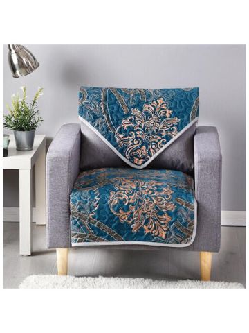 Reversible Sofa Cover, 2 Piece Set, Zentangle Design