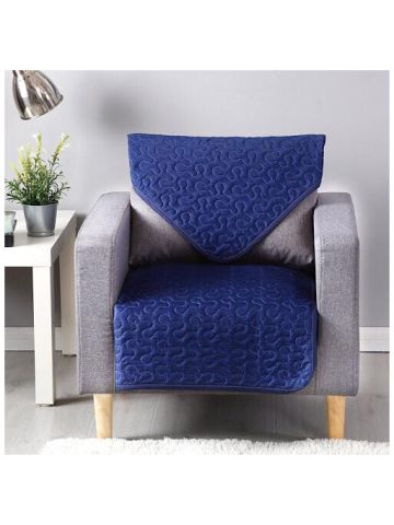 Reversible Sofa Cover, 2 Piece Set, Navy Blue  Design