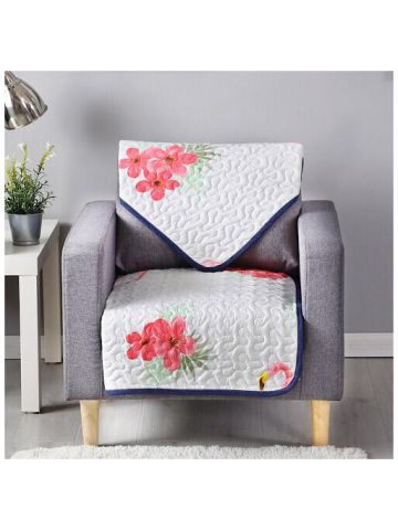 Reversible Sofa Cover Flamingo And Flower Design