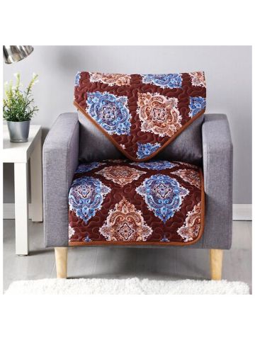 Reversible Sofa Cover,  Multicolored Bohemian Design