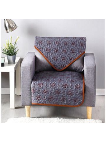 Reversible Sofa Cover, 2 Piece Set, Grey Bohemian Design