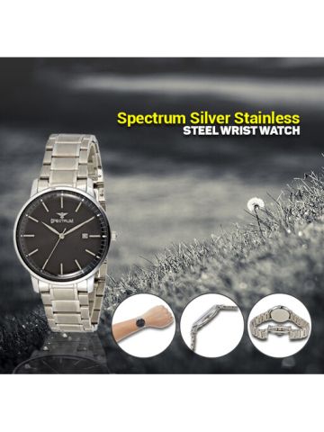 Spectrum Silver Stainless Steel  Wrist Watch 25157G-10