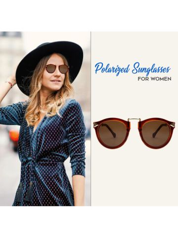 Big Box Ms. Sunglasses Arrow Polarized True Color Film Thin Face Lens Brown Frame Color