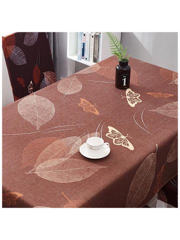 Table Cloth 140x180 Cm ,Leaves And Butterfly Design