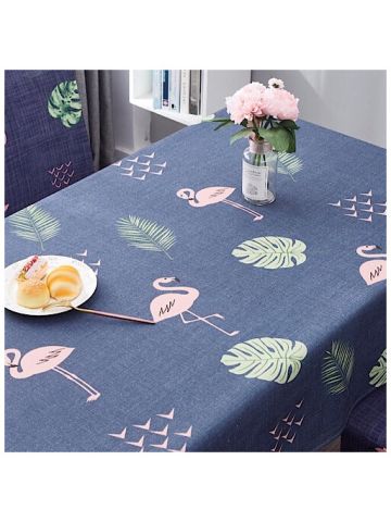 Table Cloth 140x180 Cm , Flamingo And Leaves Design
