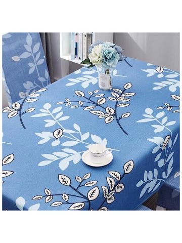 Table Cloth 140x210 Cm , White Leaves Design