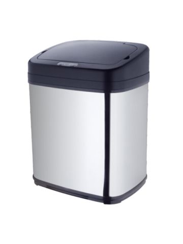 TechMate 15 Liters Automatic Sensor Dustbin With Automatic Opening System - Silver / Black