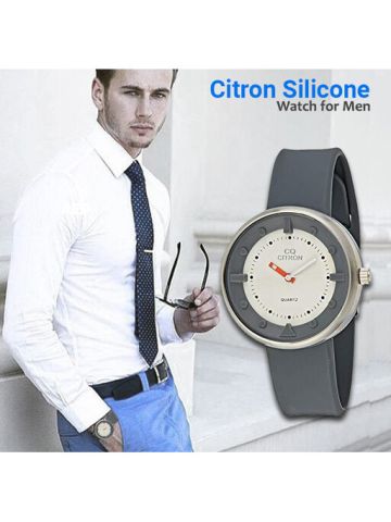 Citron Silicone Dress Watch For Men - 13247M-3, Dark Grey