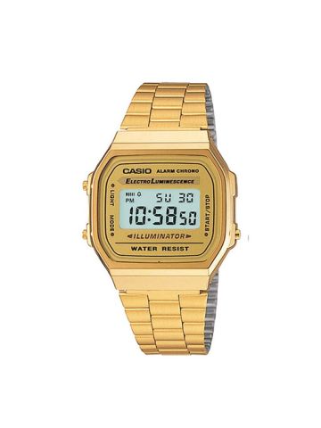 Casio A168WG-9 Men's Vintage Gold Metal Band Illuminator Chronograph Alarm Watch